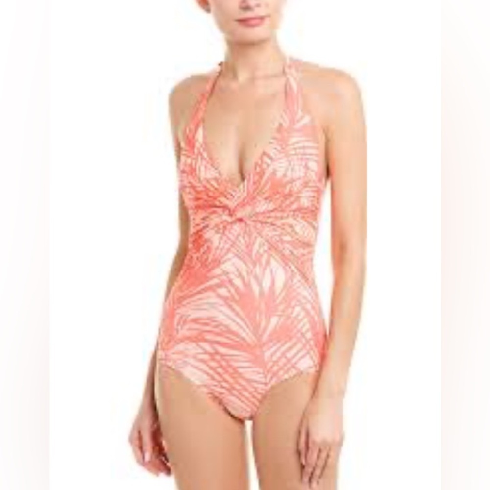 NWT Melissa Odabash Coral Palm Halterneck 1 Piece Swimsuit (8)